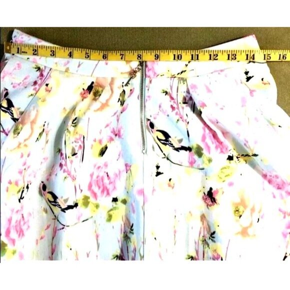 Molly Bracken Skirt Bird print swing/skater print light blue size small - Picture 7 of 7